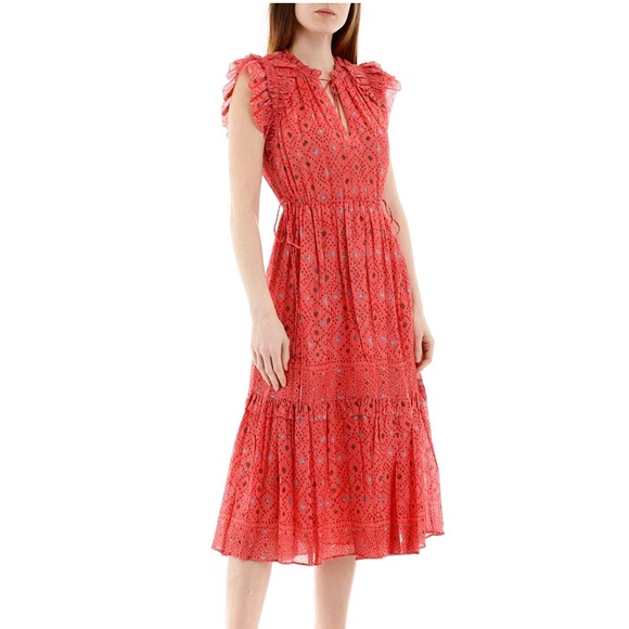 Ulla Johnson Linnea midi dress in hibiscus - Picture 4 of 11